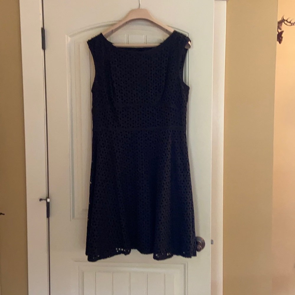 LOFT black eyelet dress 14